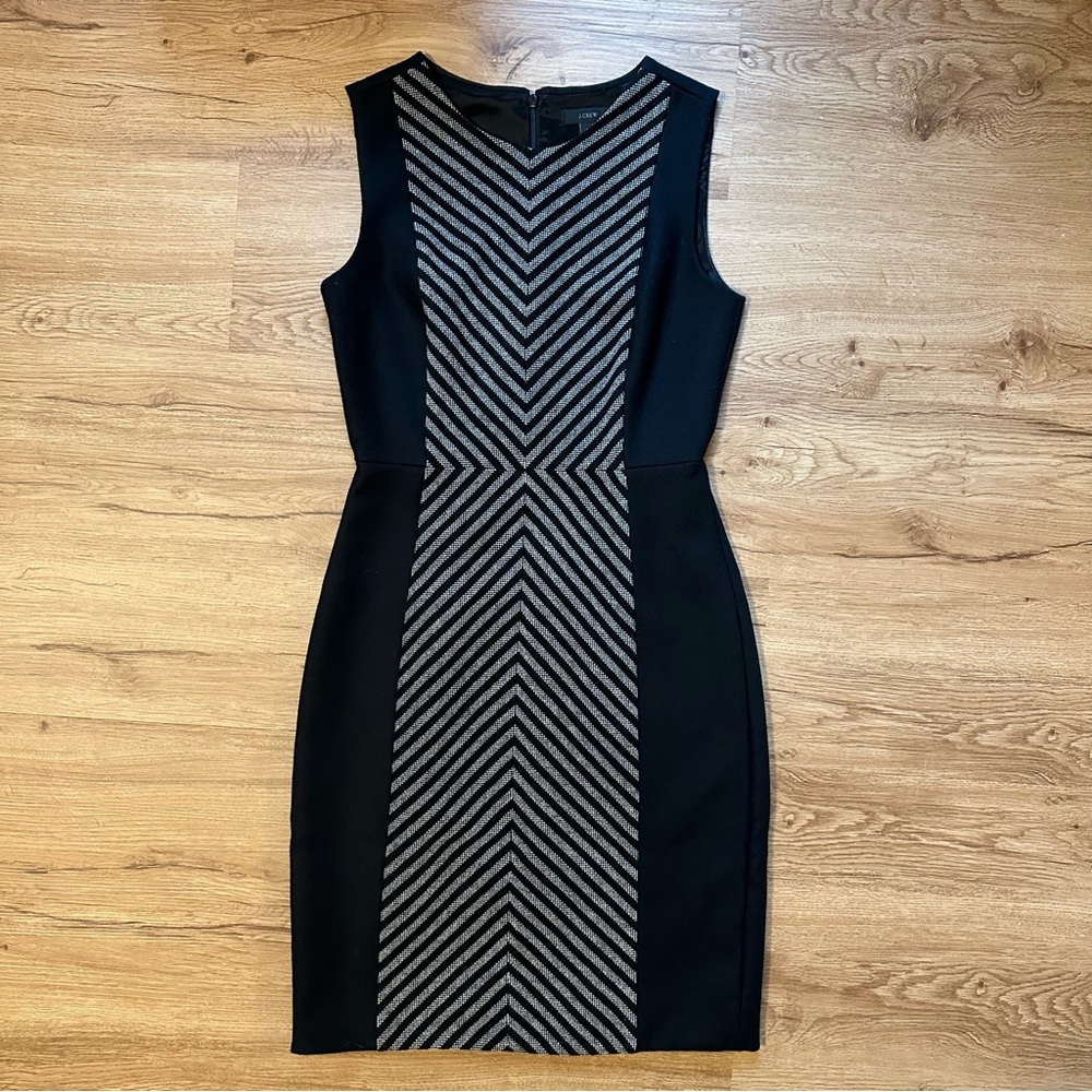J. Crew Striped Wool Sheath Sleeveless Dress E1556 Size 0